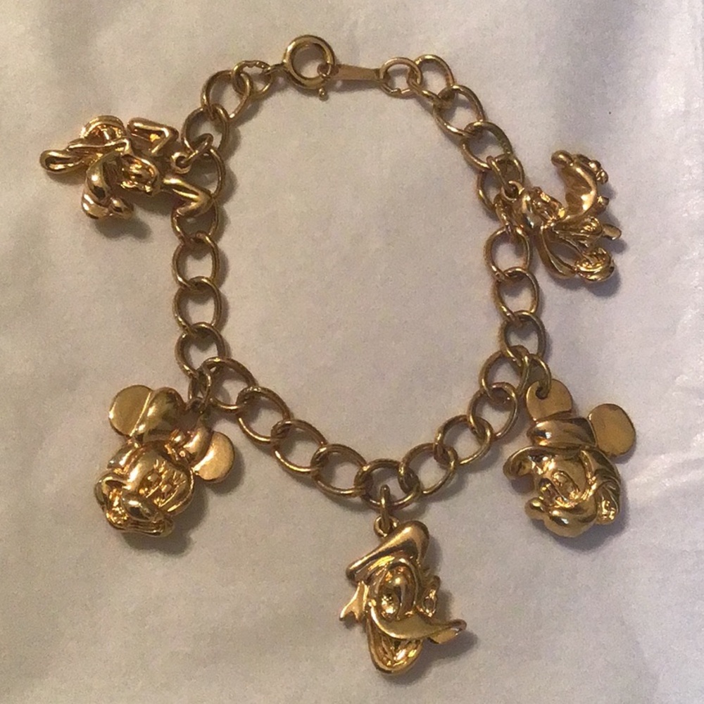 Disney Gold-tone Mickey & Friends Charm Bracelet
